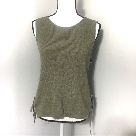 Madewell olive green side tie sweater tank - Picture 5 of 7